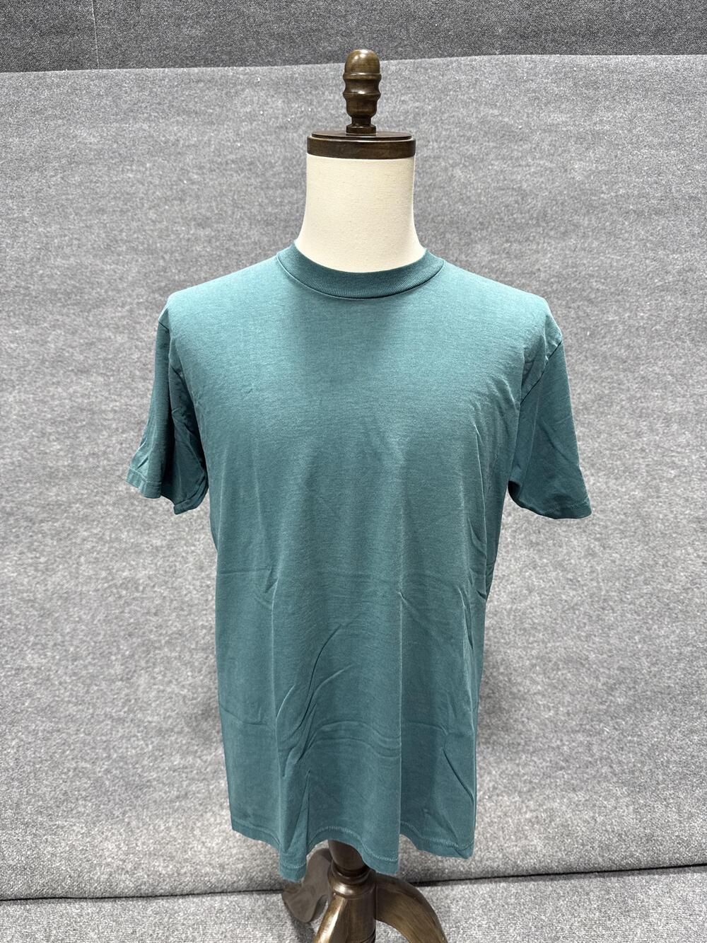 Vintage Jerzees Shirt Mens Large Green Solid Crewneck T-Shirt Tee USA Made